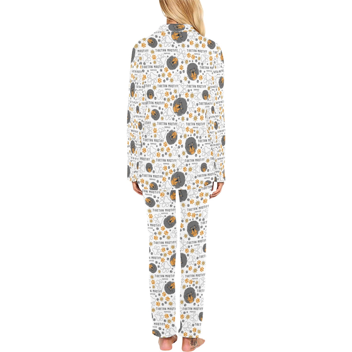 Tibetan Mastiffs Print Design LKS302 Women's Long Pajama Set