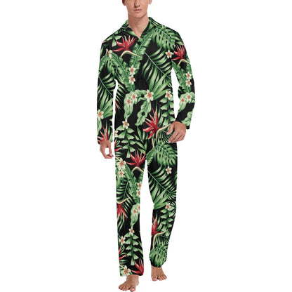 Bird Of Paradise Pattern Print Design BOP05 Men's Long Pajama Set