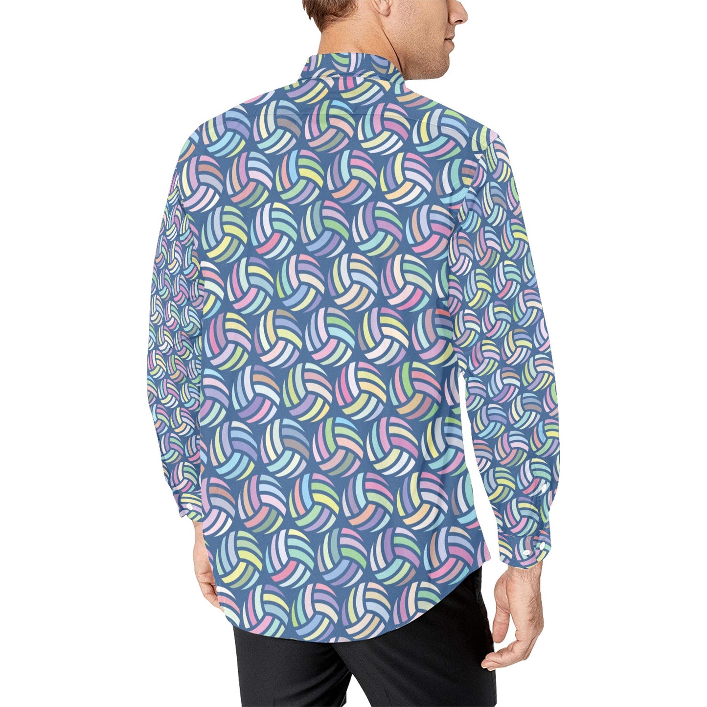 Volleyball Print Design LKS301 Men's Long Sleeve Dress Shirt