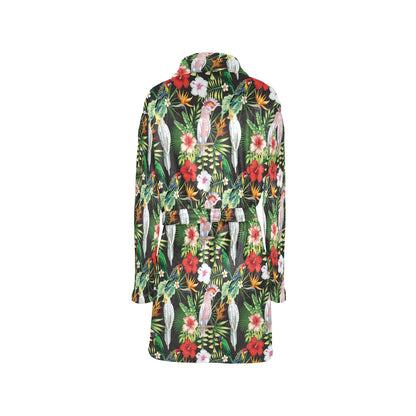Tropical Flower Pattern Print Design TF03 Women's Fleece Robe