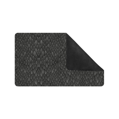 Snake Skin Black Print Rubber Doormat