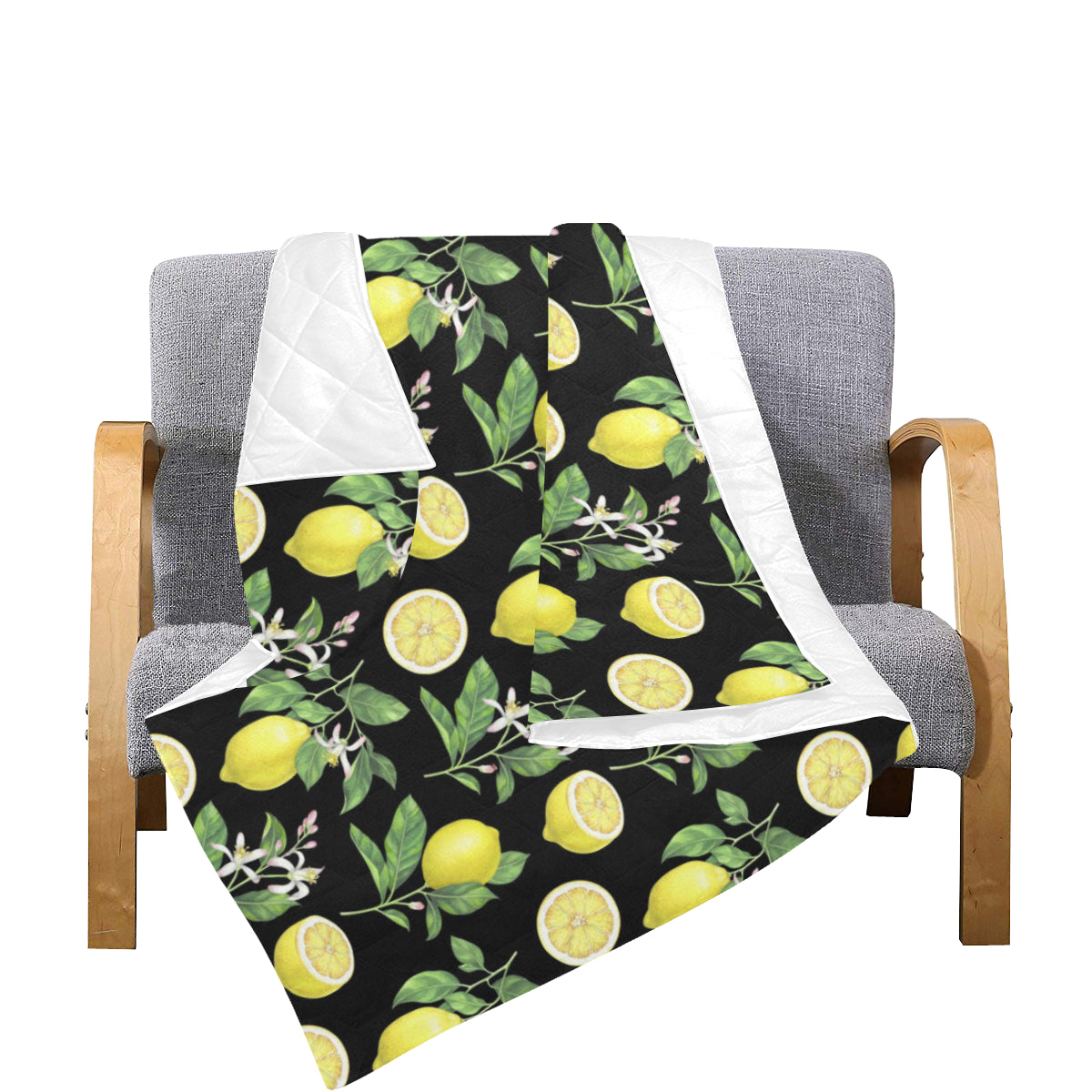 Lemon Pattern Print Design LM02 Premium Quilt