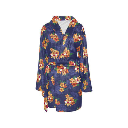 Hawaiian Themed Pattern Print Design H02 Women's Fleece Robe