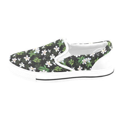 Sampaguita Print Design LKS301 White Slip Ons Canvas Women's Shoes