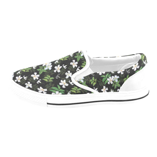Sampaguita Print Design LKS301 White Slip Ons Canvas Women's Shoes