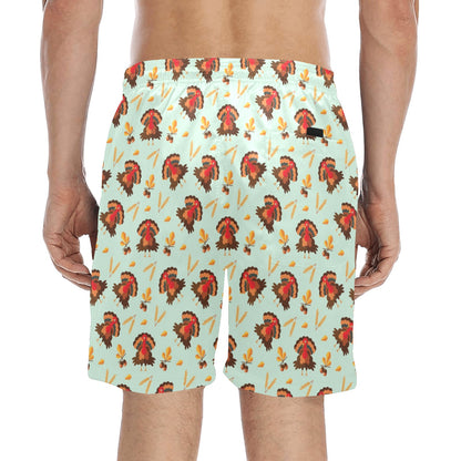Thanksgiving Print Design LKS309 Men's Swim Trunks Beach Shorts