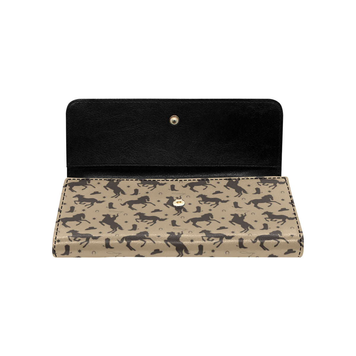 Cowboy Pattern Print Design 05 Women's Trifold Wallet