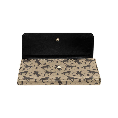 Cowboy Pattern Print Design 05 Women's Trifold Wallet
