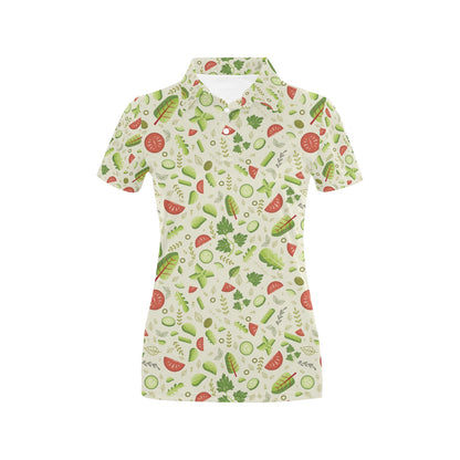 Salad Vegetable Print Design LKS302 Women's Polo Shirt