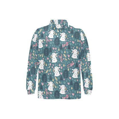 Rabbit Pattern Print Design RB013 Long Sleeve Polo Shirt For Men's