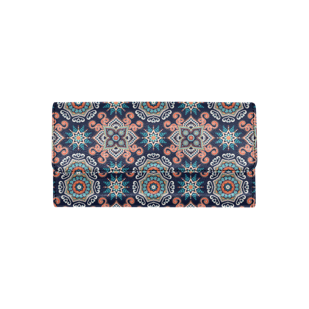 Bohemian Pattern Print Design 02 Women's Trifold Wallet