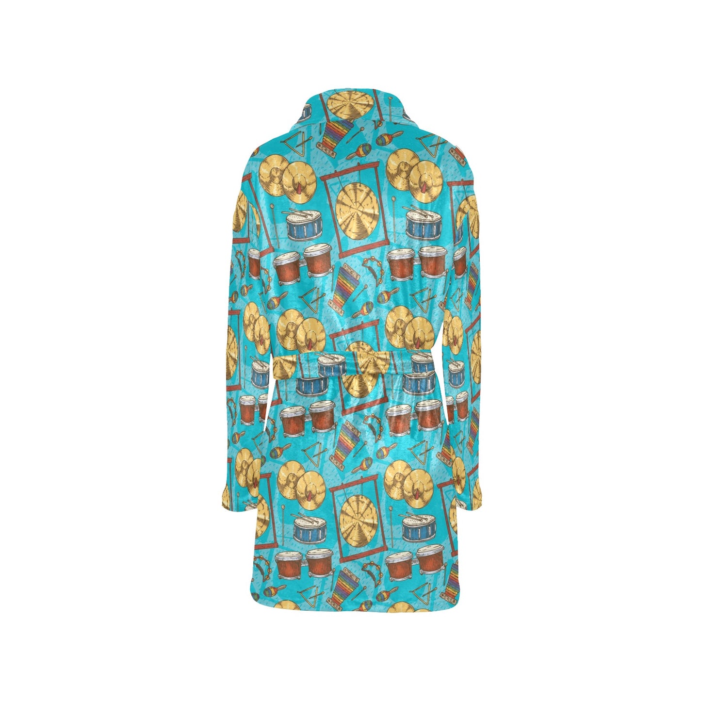 Percussion Pattern Print Design 03 Women's Fleece Robe