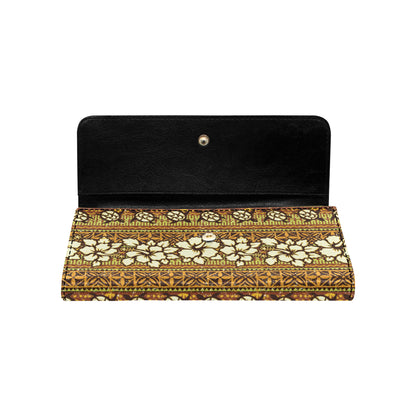 Hawaiian Themed Pattern Print Design H015 Women's Trifold Wallet