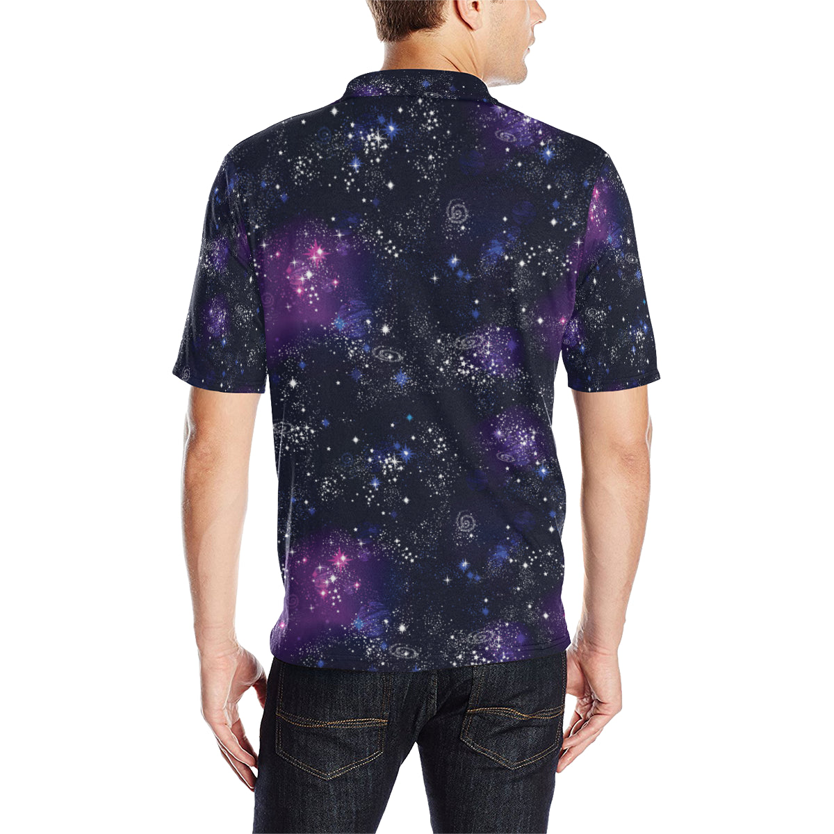 Cosmic Pattern Print Design 03 Men Polo Shirt