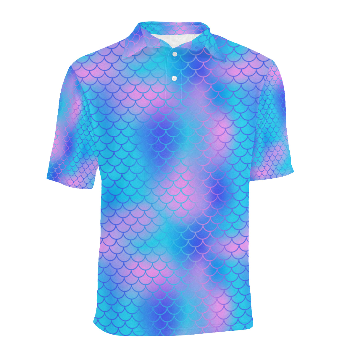Mermaid Scales Pattern Print Design 04 Men Polo Shirt