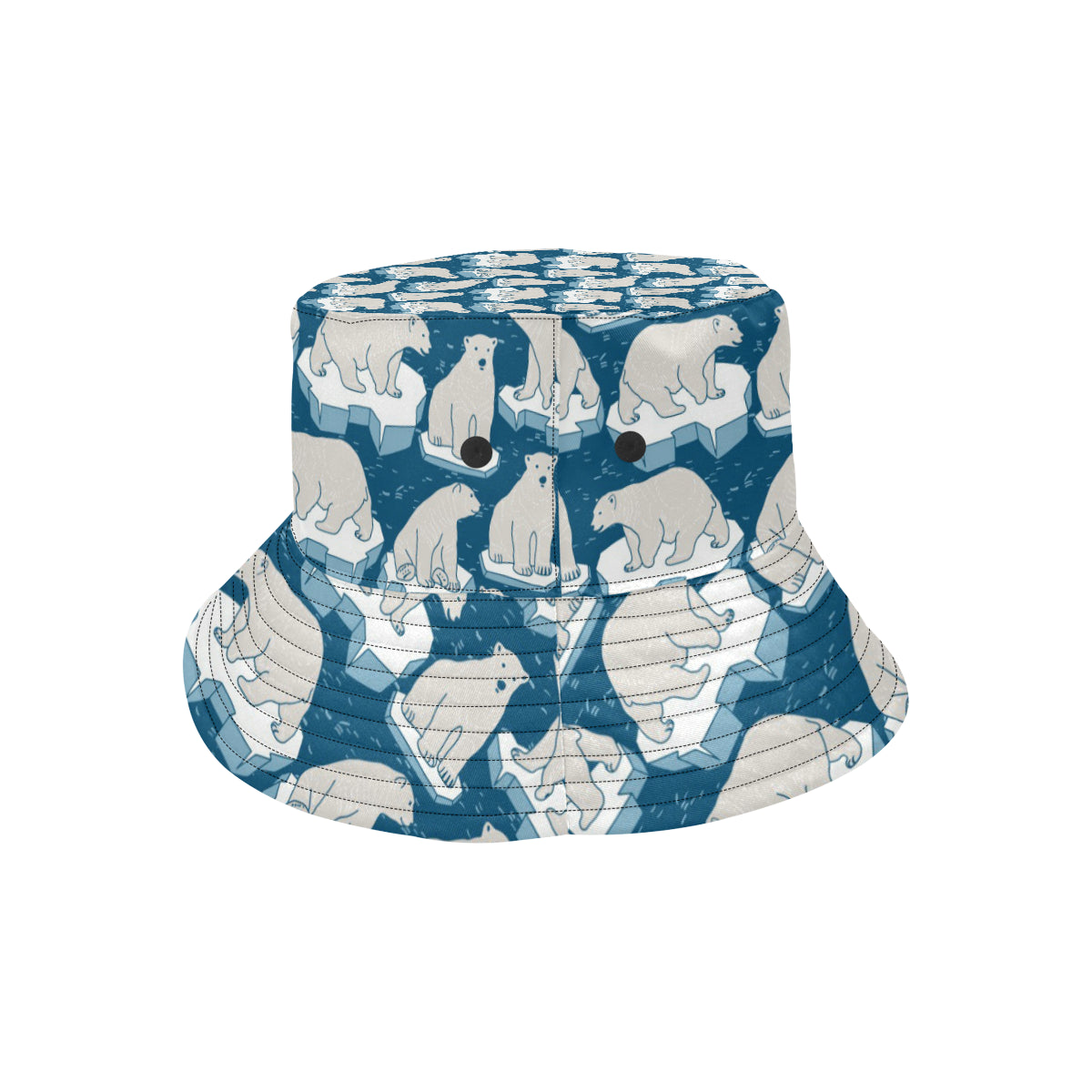 Polar Bear Pattern Print Design PB03 Unisex Bucket Hat
