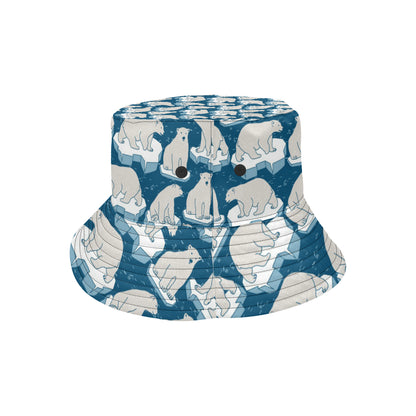 Polar Bear Pattern Print Design PB03 Unisex Bucket Hat