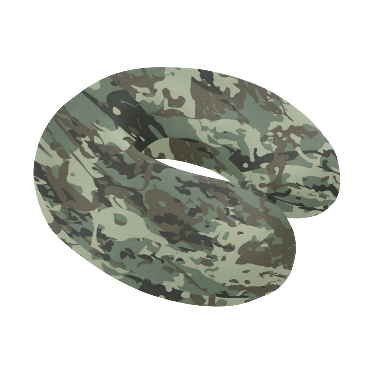 Camouflage Pattern Print Design 06 U-Shaped Travel Neck Pillow