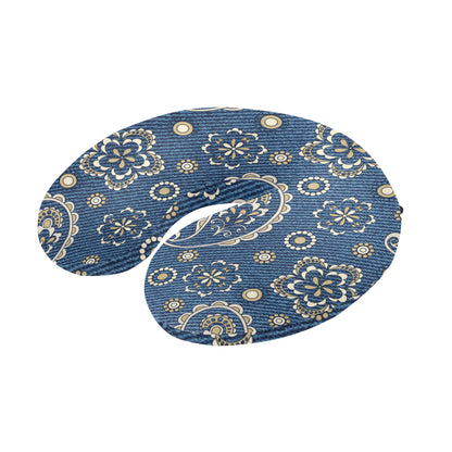 Jean Paisley Pattern Print Design 01 U-Shaped Travel Neck Pillow