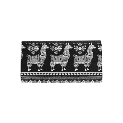 Llama Aztec Style Pattern Print Design 01 Women's Trifold Wallet