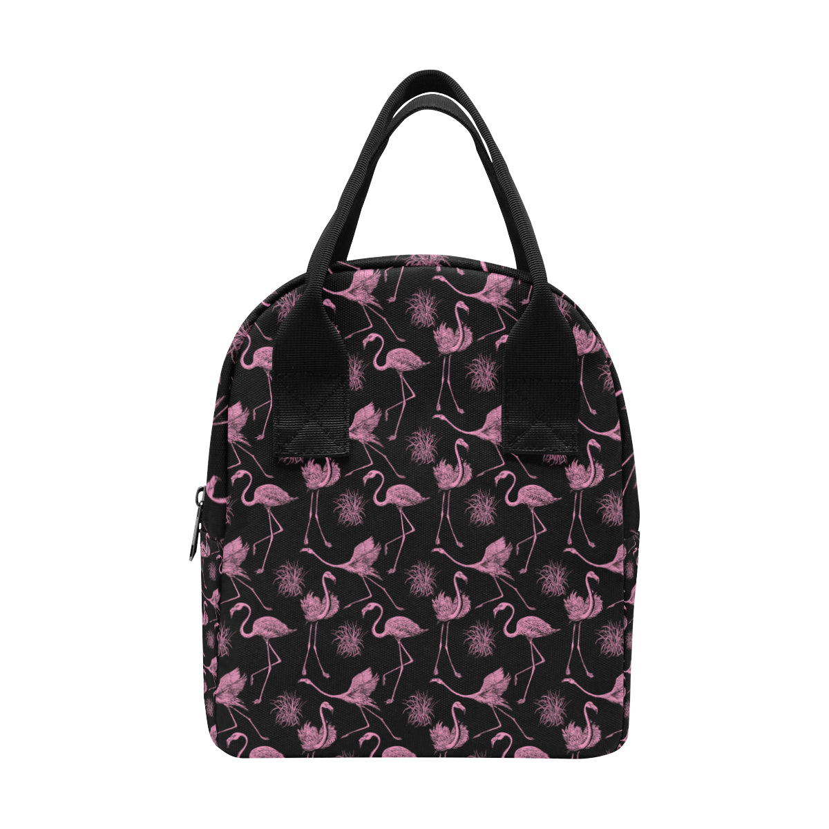 Flamingo Pink Print Pattern Insulated Lunch Bag