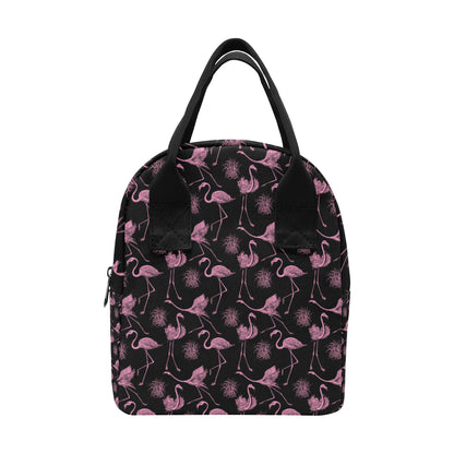 Flamingo Pink Print Pattern Insulated Lunch Bag