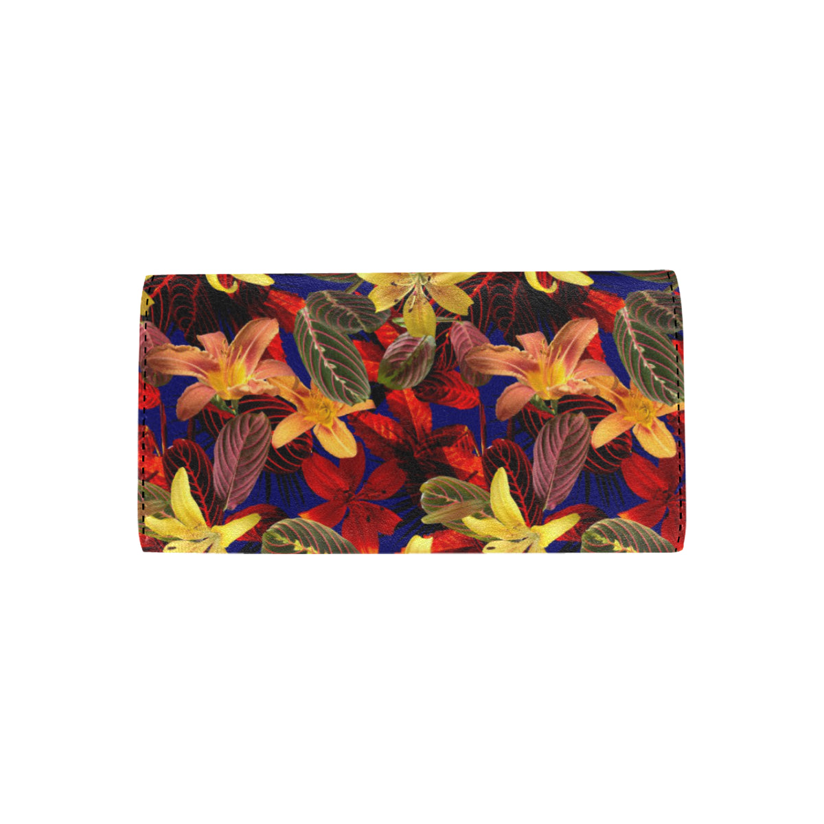 Lily Pattern Print Design LY014 Women's Trifold Wallet