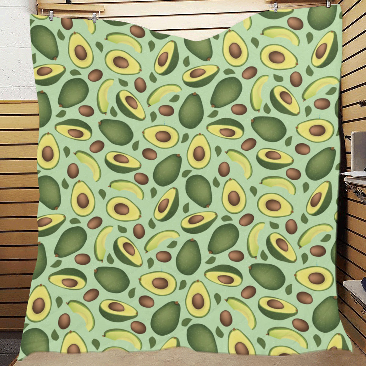Avocado Pattern Print Design AC01 Premium Quilt
