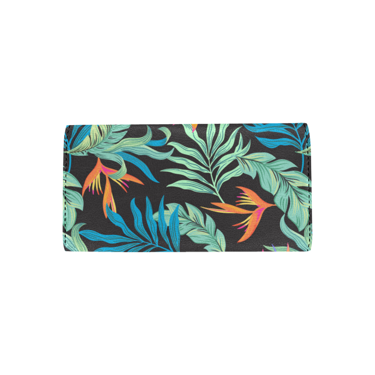 Tropical Palm Leaves Hawaiian Flower Women's Trifold Wallet