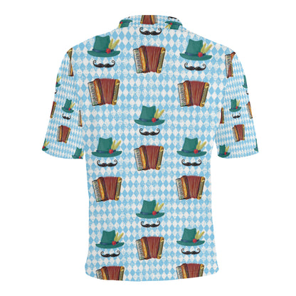 Accordion Mustache Pattern Print Design 01 Men Polo Shirt