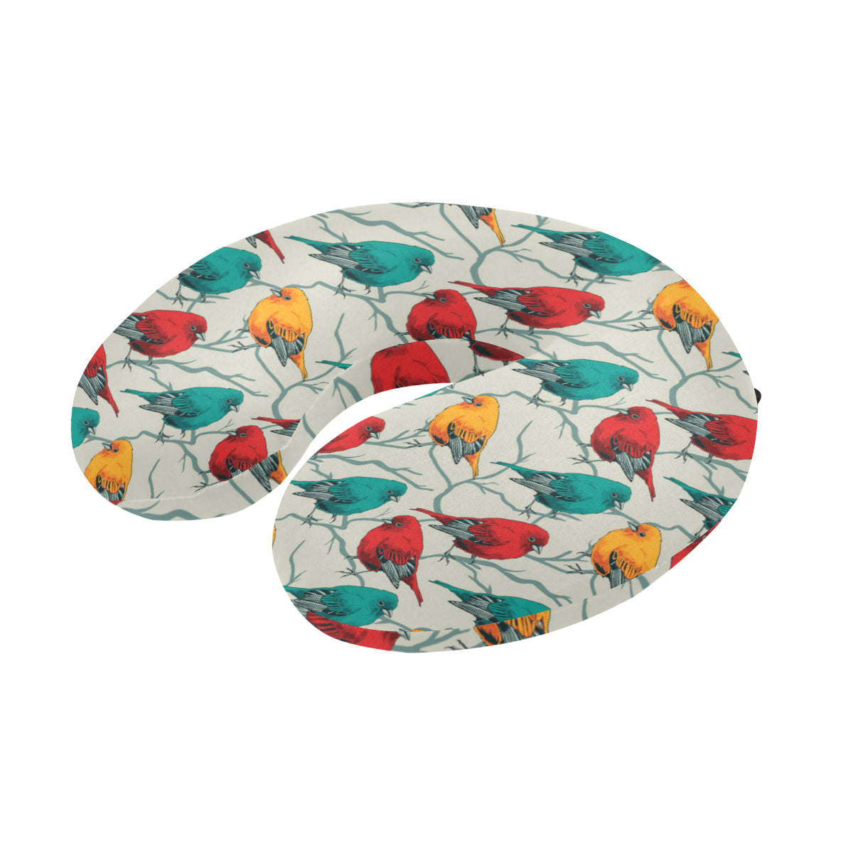 Birds Pattern Print Design 04 U-Shaped Travel Neck Pillow