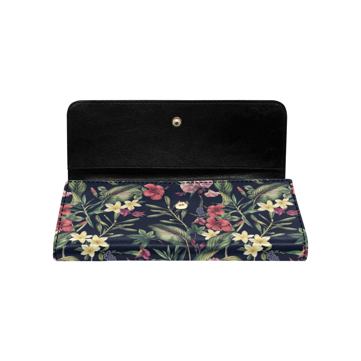 Tropical Flower Pattern Women's Trifold Wallet