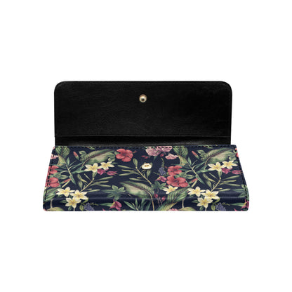 Tropical Flower Pattern Women's Trifold Wallet