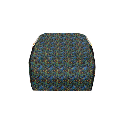 Peacock Themed Design Print Diaper Bag Backpack