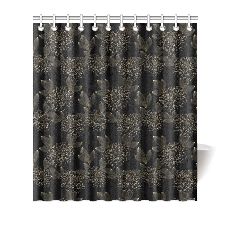 Dahlia Pattern Print Design DH04 Shower Curtain