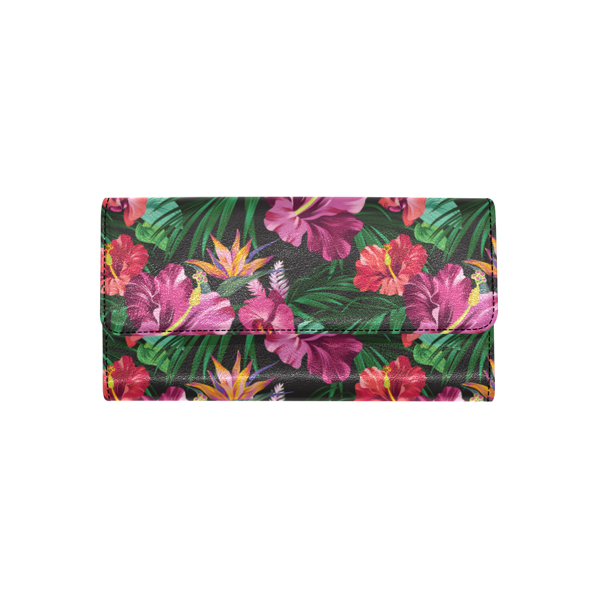 Hawaiian Flower Hibiscus tropical Women's Trifold Wallet