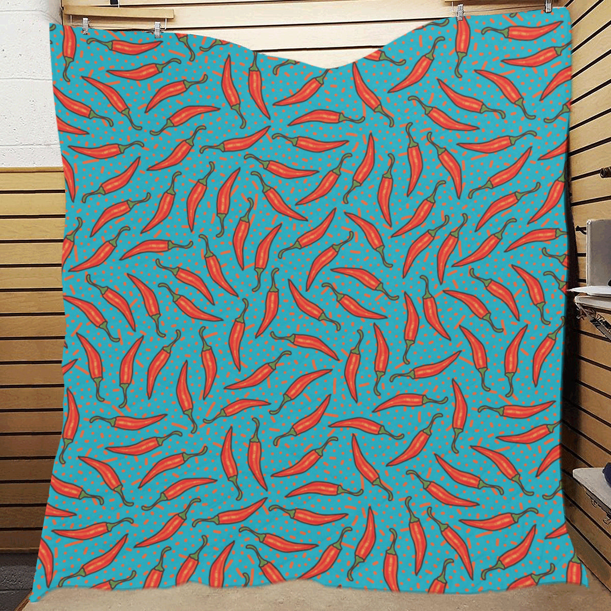 Chilli Pepper Pattern Print Design 05 Premium Quilt