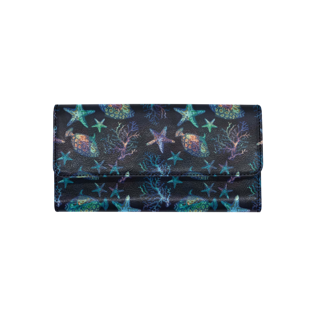 Starfish Pattern Print Design 01 Women's Trifold Wallet