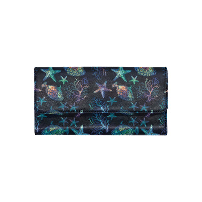 Starfish Pattern Print Design 01 Women's Trifold Wallet