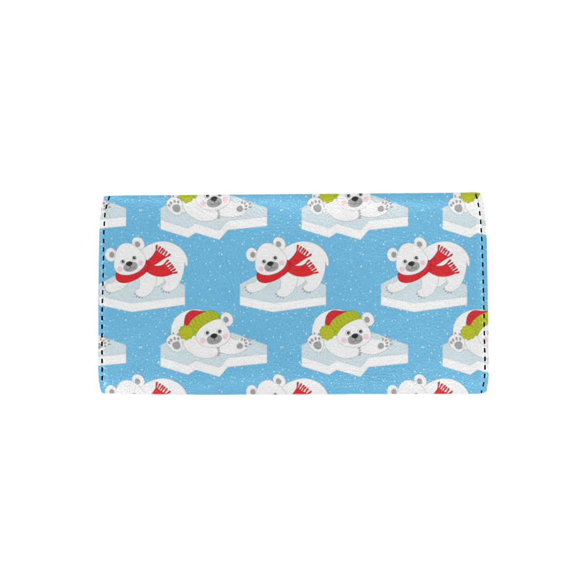 Polar Bear Pattern Print Design PB06 Women's Trifold Wallet