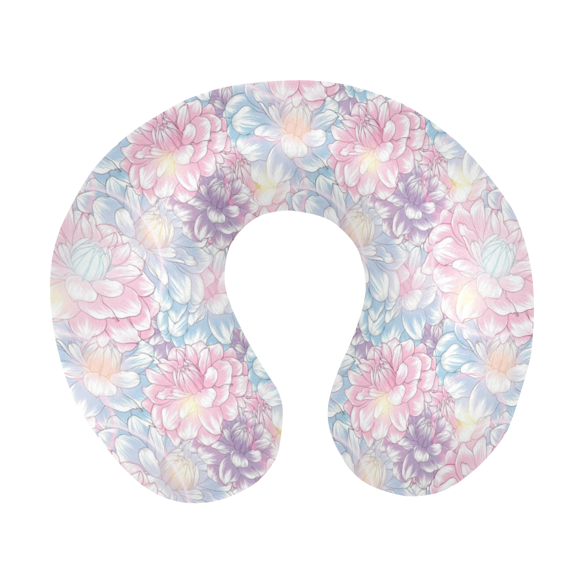 Dahlia Pattern Print Design 01 U-Shaped Travel Neck Pillow