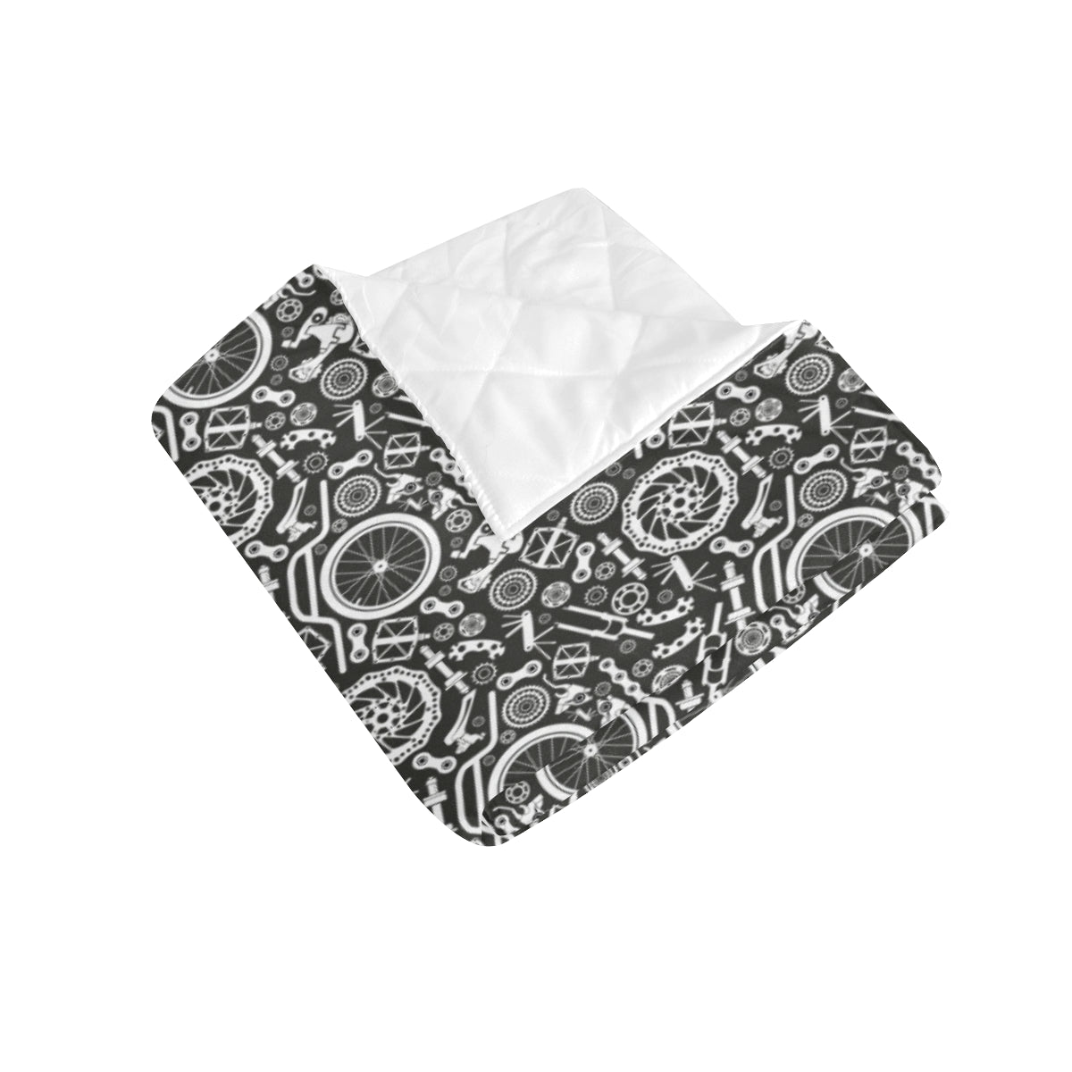 Bicycle Tools Pattern Print Design 02 Premium Quilt