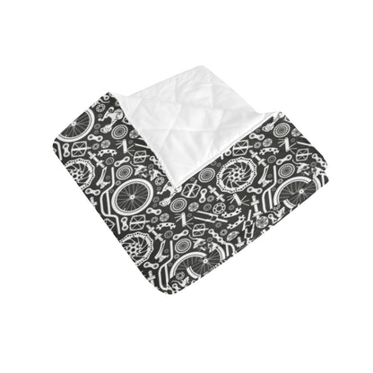 Bicycle Tools Pattern Print Design 02 Premium Quilt