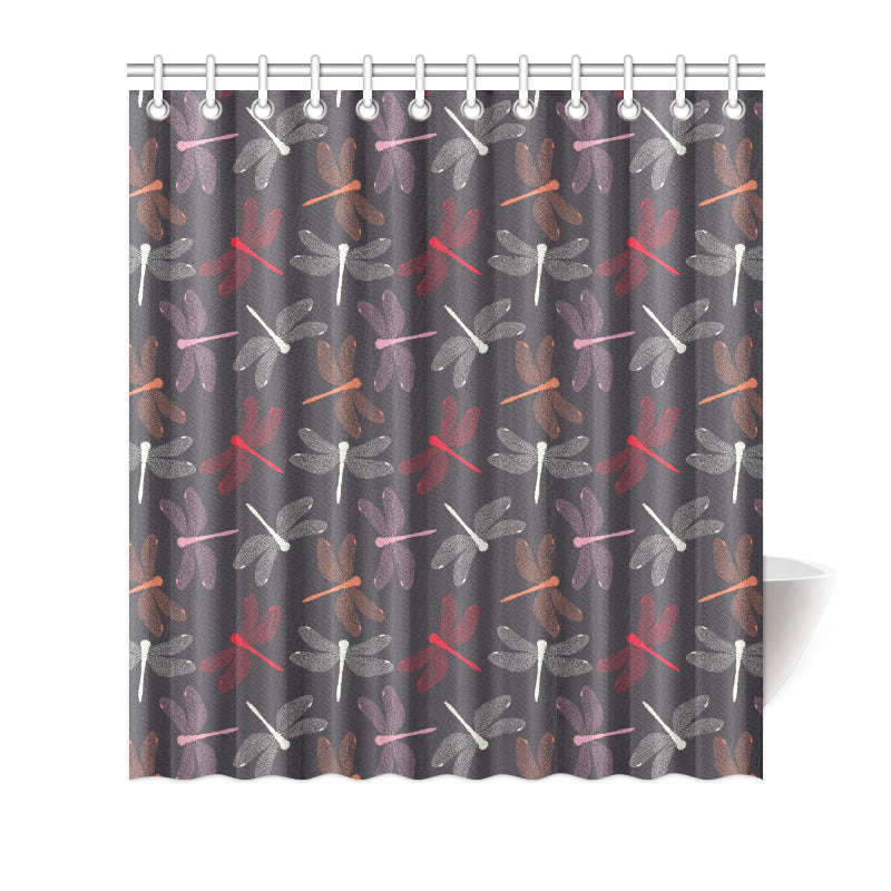 Dragonfly Pattern Print Design 01 Shower Curtain