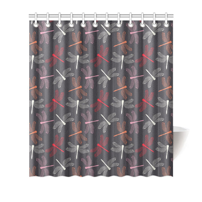 Dragonfly Pattern Print Design 01 Shower Curtain
