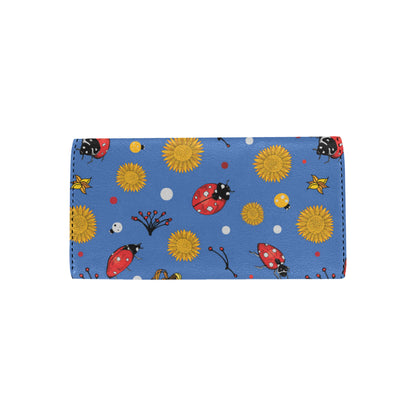 Ladybug Pattern Print Design 05 Women's Trifold Wallet
