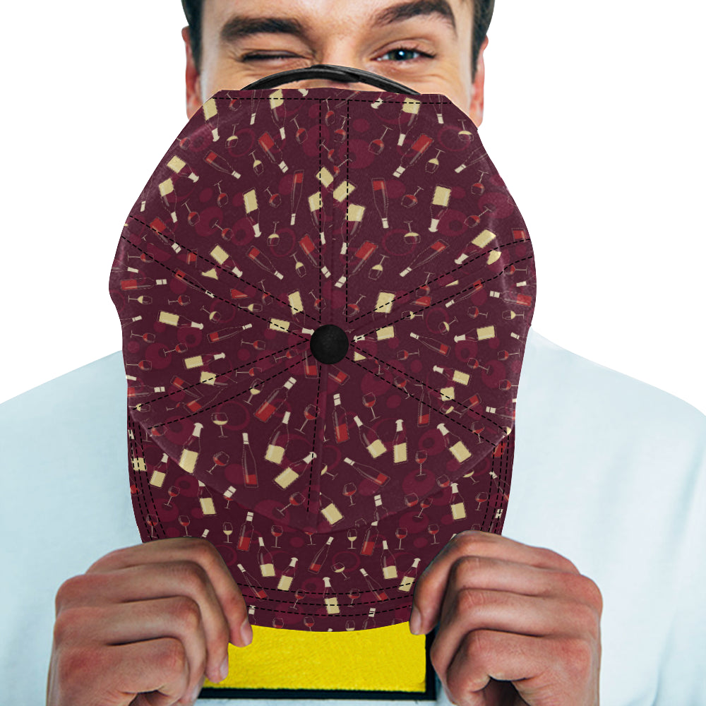 Wine Themed Pattern Print Snapback Cap