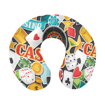 Casino Pattern Print Design 03 U-Shaped Travel Neck Pillow
