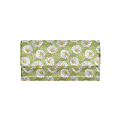 Daisy Pattern Print Design DS06 Women's Trifold Wallet