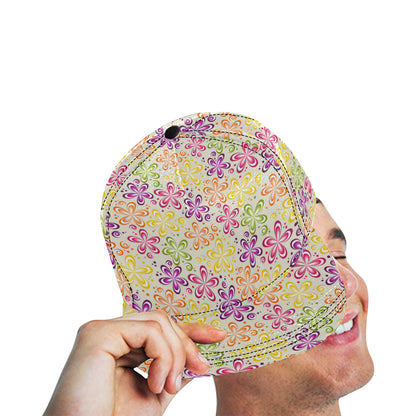 Flower Power Colorful Design Print Snapback Cap